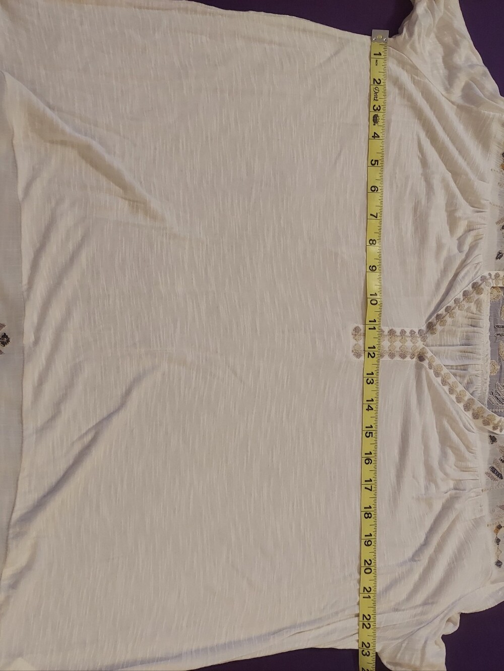 Lucky Brand Embroidered White Boho Peasant Tunic Top - XL - Picture 4 of 5